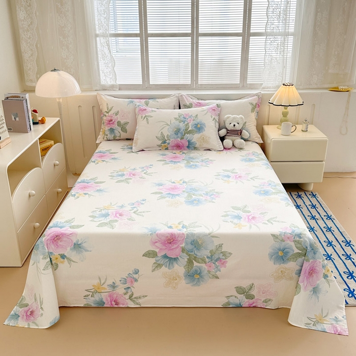 91家纺网 家纺一手货源 找家纺 绵庭家纺 2025新款全棉印花单床单系列 明媚春晖