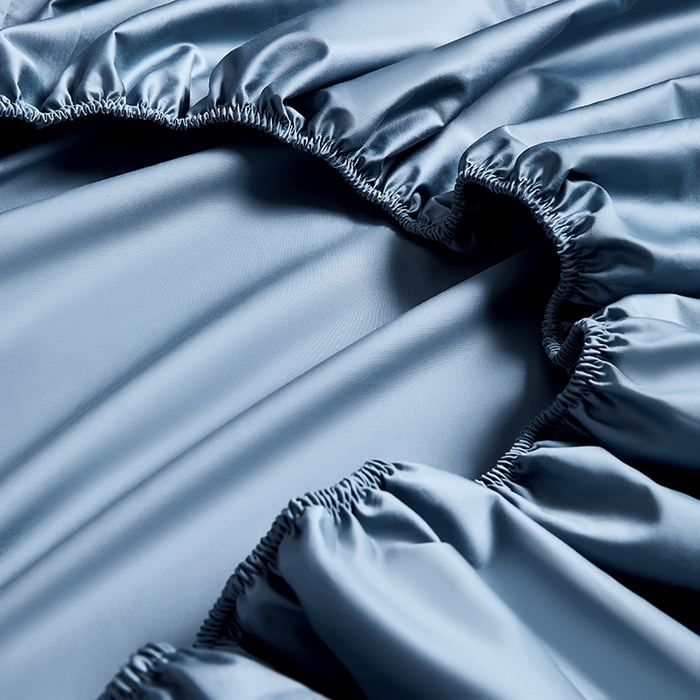 91家纺网 家纺一手货源 找家纺 轩和家居 2024新款A类70支长绒棉床笠 珐琅蓝