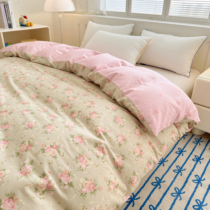 91家纺网 家纺一手货源 找家纺 绵庭家纺 2025新款全棉印花单被套系列 杜若