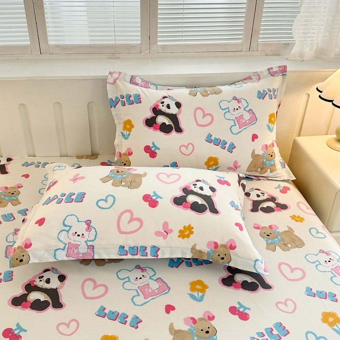 91家纺网 家纺一手货源 找家纺 绵庭家纺 2025新款全棉印花四件套系列 童趣涂鸦