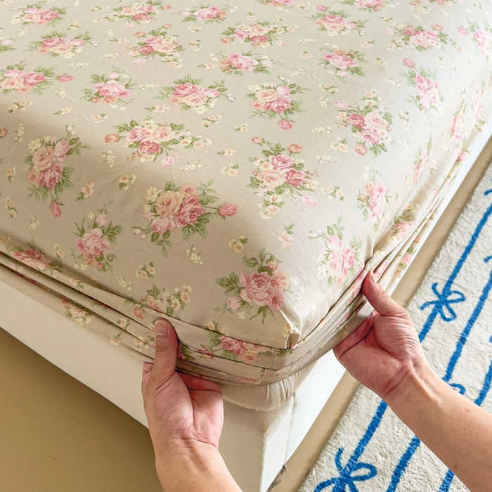 91家纺网 家纺一手货源 找家纺 绵庭家纺 2025新款全棉印花单床笠系列 杜若