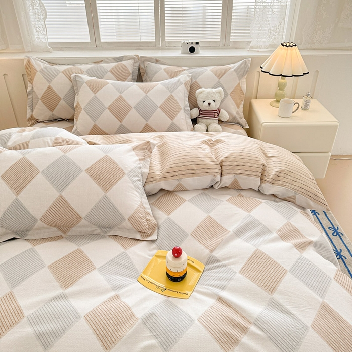 91家纺网 家纺一手货源 找家纺 绵庭家纺 2025新款全棉印花四件套系列 瑞吉斯-黄