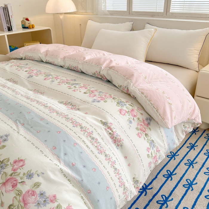 91家纺网 家纺一手货源 找家纺 绵庭家纺 2025新款全棉印花单被套系列 云听若舞