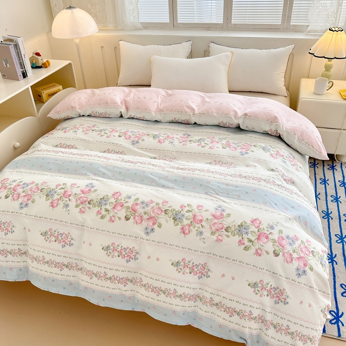 91家纺网 家纺一手货源 找家纺 绵庭家纺 2025新款全棉印花单被套系列 云听若舞