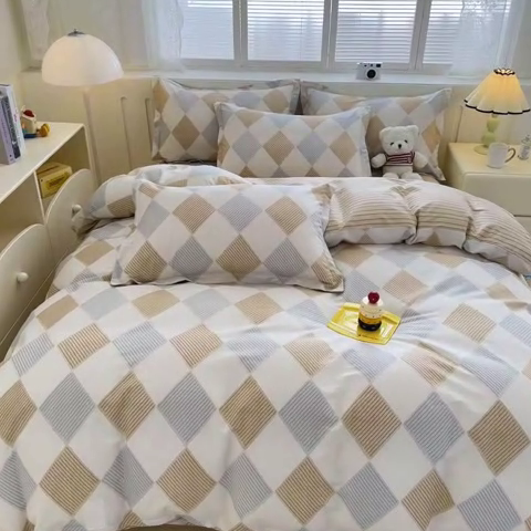 91家纺网 家纺一手货源 找家纺 绵庭家纺 2025新款全棉印花四件套系列 瑞吉斯-黄