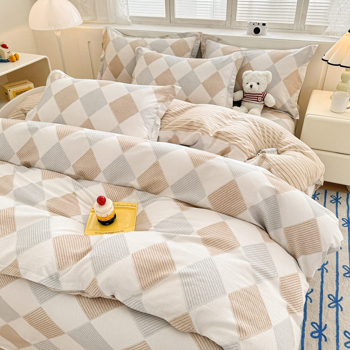 91家纺网 家纺一手货源 找家纺 绵庭家纺 2025新款全棉印花四件套系列 瑞吉斯-黄