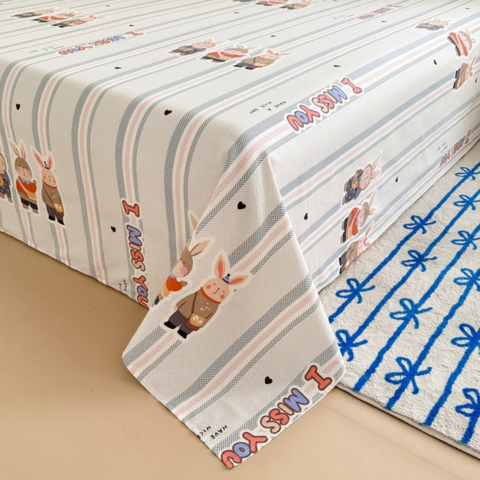 91家纺网 家纺一手货源 找家纺 绵庭家纺 2025新款全棉印花单床单系列 森岛精灵