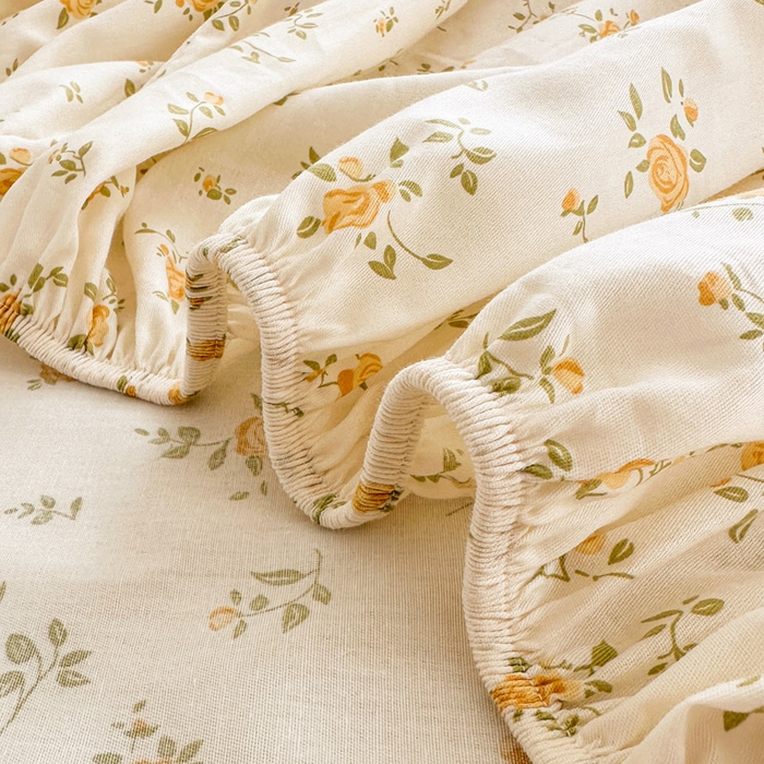 91家纺网 家纺一手货源 找家纺 绵庭家纺 2025新款全棉印花单床笠系列 故事小黄花