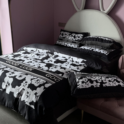 91家纺网 家纺一手货源 找家纺 （总）色鬼布艺 2024新款双面磨毛数码印花四件套