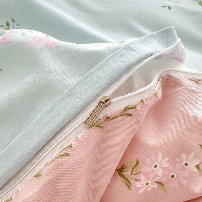 91家纺网 家纺一手货源 找家纺 绵庭家纺 2025新款全棉印花单被套系列 清巧花梦