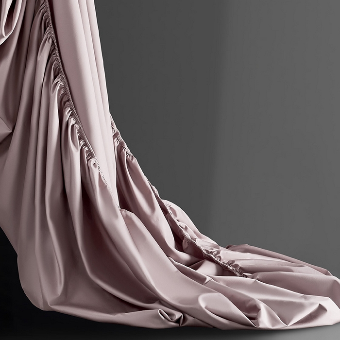 91家纺网 家纺一手货源 找家纺 轩和家居 2024新款A类70支长绒棉床笠 山茶色