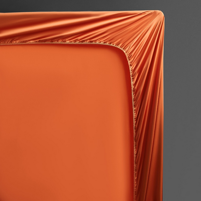 91家纺网 家纺一手货源 找家纺 轩和家居 2024新款A类70支长绒棉床笠 玛仕橙