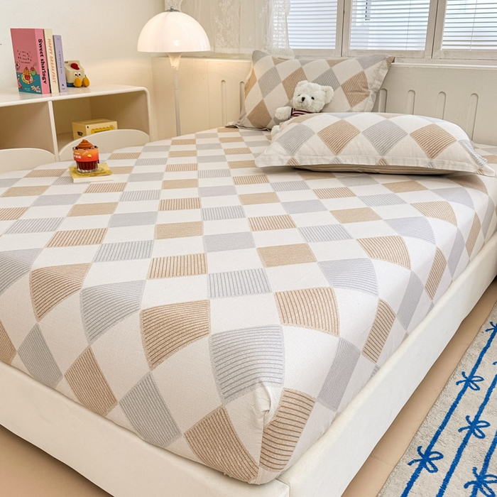 91家纺网 家纺一手货源 找家纺 绵庭家纺 2025新款全棉印花单床笠系列 瑞吉斯-黄