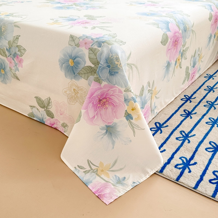 91家纺网 家纺一手货源 找家纺 绵庭家纺 2025新款全棉印花单床单系列 明媚春晖