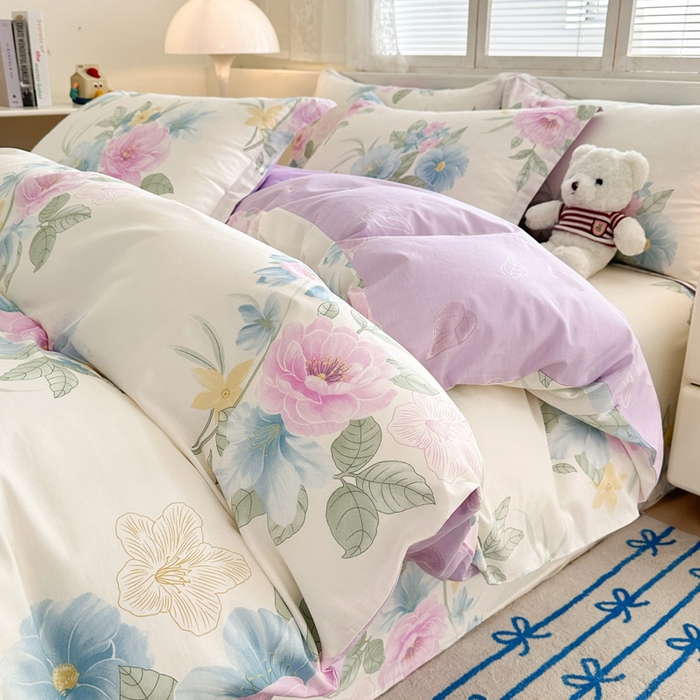 91家纺网 家纺一手货源 找家纺 绵庭家纺 2025新款全棉印花四件套系列 明媚春晖