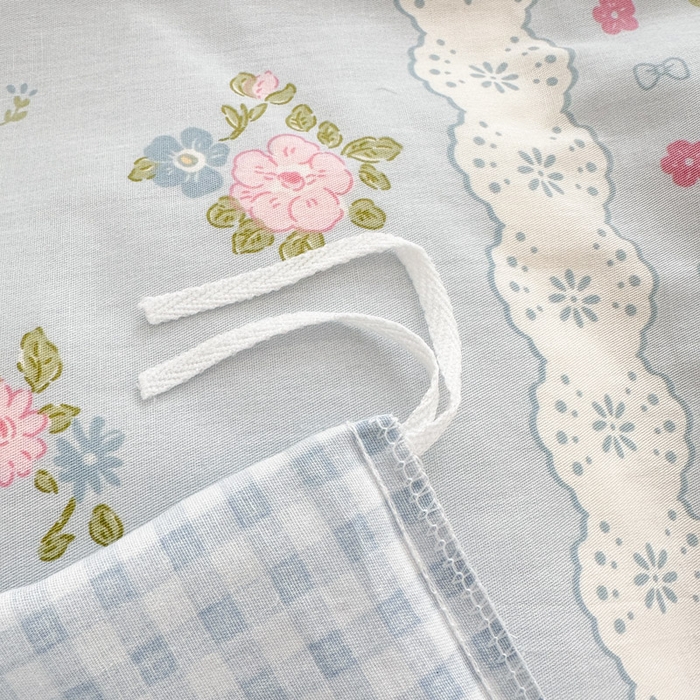 91家纺网 家纺一手货源 找家纺 绵庭家纺 2025新款全棉印花单被套系列 花从兔-兰