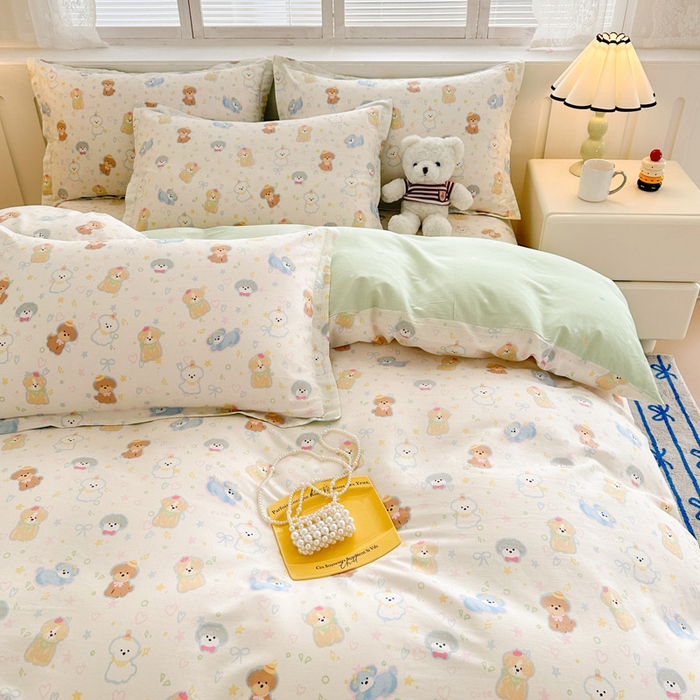 91家纺网 家纺一手货源 找家纺 绵庭家纺 2025新款全棉印花四件套系列 童趣绘彩