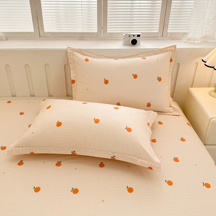 绵庭家纺 2025新款全棉印花单枕套系列 甜桔