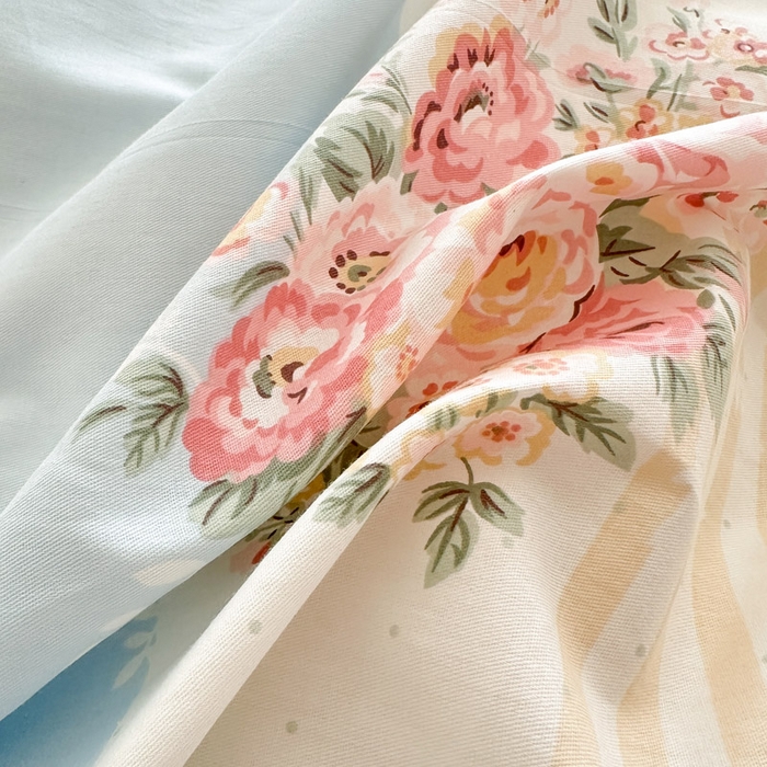 91家纺网 家纺一手货源 找家纺 绵庭家纺 2025新款全棉印花单床单系列 花意飘香-绿