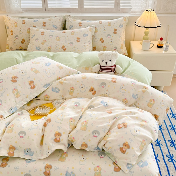 91家纺网 家纺一手货源 找家纺 绵庭家纺 2025新款全棉印花四件套系列 童趣绘彩