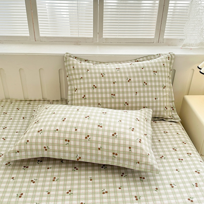 91家纺网 家纺一手货源 找家纺 绵庭家纺 2025新款全棉印花四件套系列 酸甜樱桃