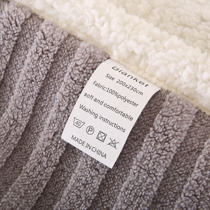 91家纺网 家纺一手货源 找家纺 巴木赫 2024新款舒棉绒点点塔芙绒双层羊羔绒毯 银灰