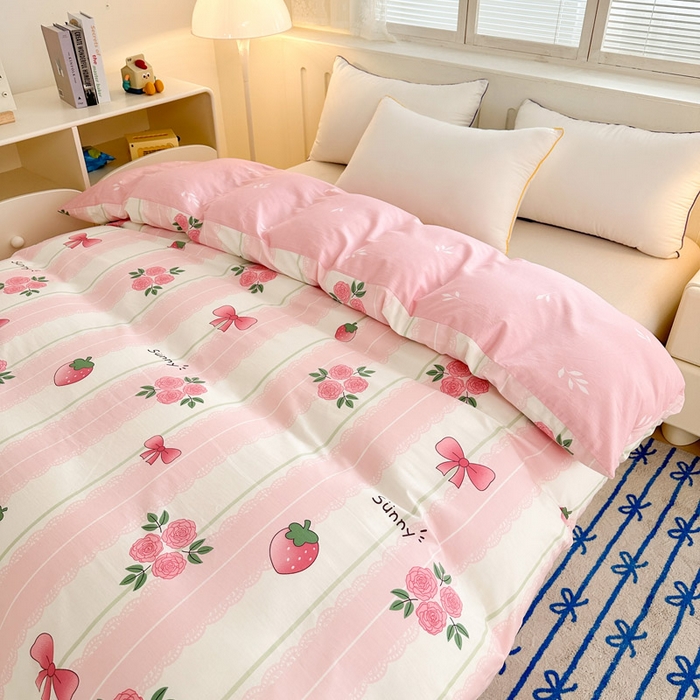 91家纺网 家纺一手货源 找家纺 绵庭家纺 2025新款全棉印花单被套系列 米娅