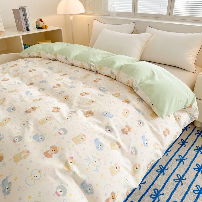 91家纺网 家纺一手货源 找家纺 绵庭家纺 2025新款全棉印花单被套系列 童趣绘彩