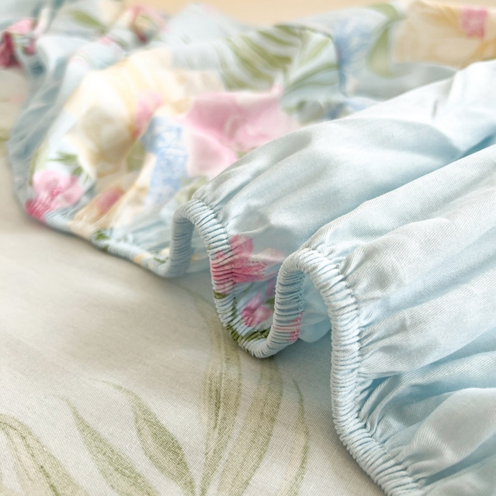 91家纺网 家纺一手货源 找家纺 绵庭家纺 2025新款全棉印花单床笠系列 清巧花梦