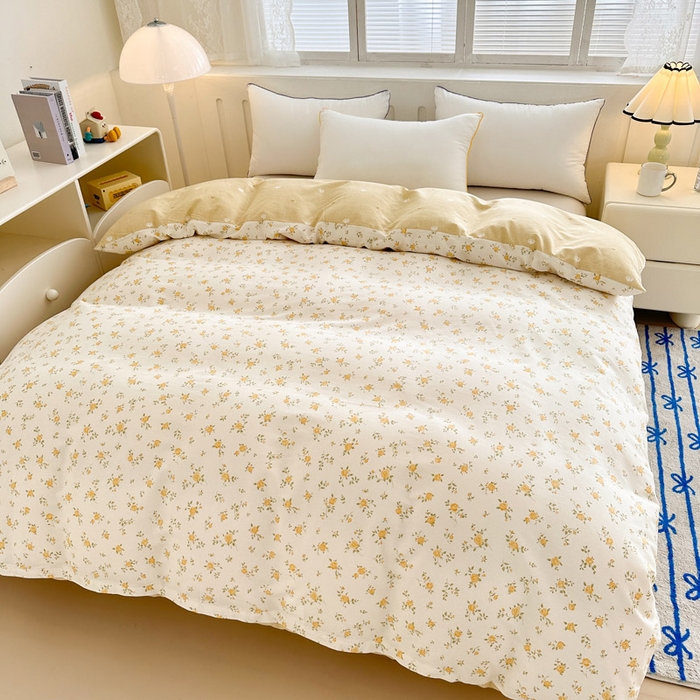 91家纺网 家纺一手货源 找家纺 绵庭家纺 2025新款全棉印花单被套系列 故事小黄花