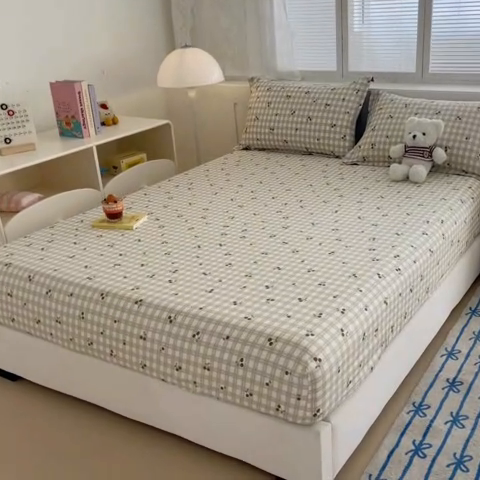 91家纺网 家纺一手货源 找家纺 绵庭家纺 2025新款全棉印花单床笠系列 酸甜樱桃