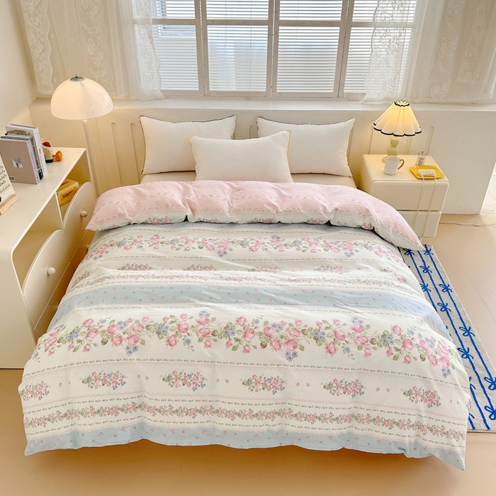 91家纺网 家纺一手货源 找家纺 绵庭家纺 2025新款全棉印花单被套系列 云听若舞