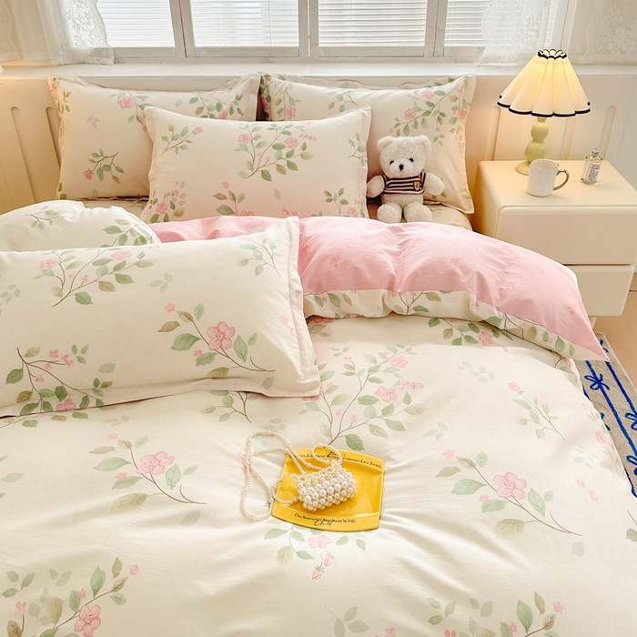 91家纺网 家纺一手货源 找家纺 绵庭家纺 2025新款全棉印花四件套系列 云岚