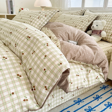 绵庭家纺 2025新款全棉印花四件套系列 酸甜樱桃