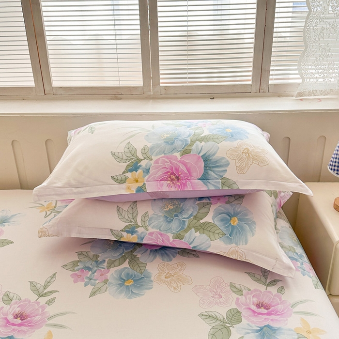 91家纺网 家纺一手货源 找家纺 绵庭家纺 2025新款全棉印花单枕套系列 明媚春晖