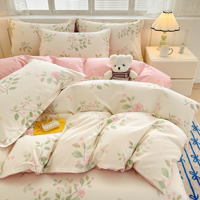 91家纺网 家纺一手货源 找家纺 绵庭家纺 2025新款全棉印花四件套系列 云岚