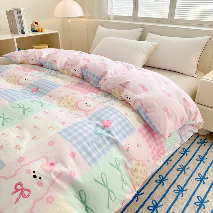 91家纺网 家纺一手货源 找家纺 绵庭家纺 2025新款全棉印花单被套系列 甜宠派队