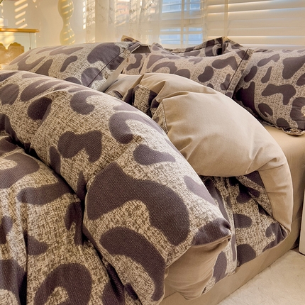 优选良品直播新款全棉磨毛喷气印花四件套加厚纯棉三件套（一字绣工艺款）米亚