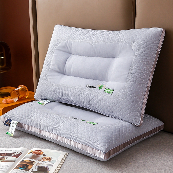 91家纺网 家纺一手货源 找家纺 佳尚枕芯 2025新款金银花乳胶护颈助眠抗菌枕吸湿透气枕芯枕头 灰色