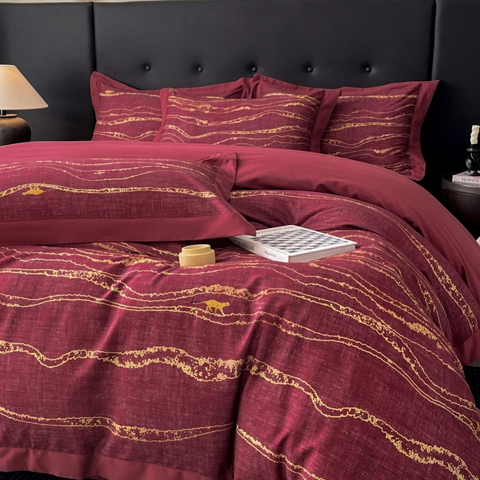 91家纺网 家纺一手货源 找家纺 魅都 2025新款100s长绒棉磨毛数码印花四件套 克里斯