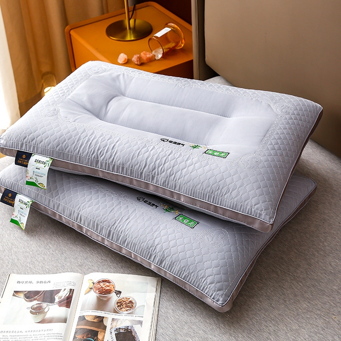 91家纺网 家纺一手货源 找家纺 佳尚枕芯 2025新款金银花乳胶护颈助眠抗菌枕吸湿透气枕芯枕头 灰色