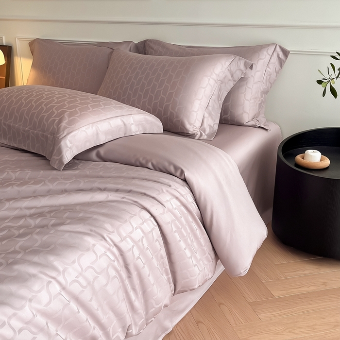 91家纺网 家纺一手货源 找家纺 舒慕 2025新款高端100支长绒棉全棉提花轻奢四件套 菲林客