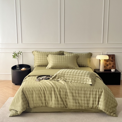 91家纺网 家纺一手货源 找家纺 （总）舒慕 2025新款高端100支长绒棉全棉提花轻奢四件套