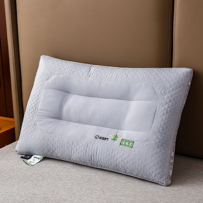 91家纺网 家纺一手货源 找家纺 佳尚枕芯 2025新款金银花乳胶护颈助眠抗菌枕吸湿透气枕芯枕头 灰色