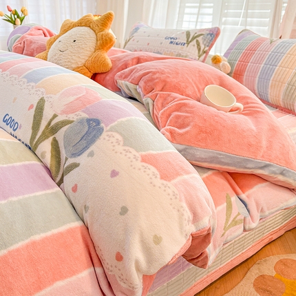 91家纺网 家纺一手货源 找家纺 （总）喜居 2024新款宝宝牛奶绒印花单被套