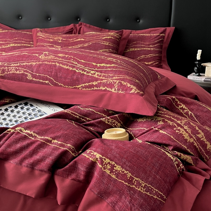 91家纺网 家纺一手货源 找家纺 魅都 2025新款100s长绒棉磨毛数码印花四件套 克里斯