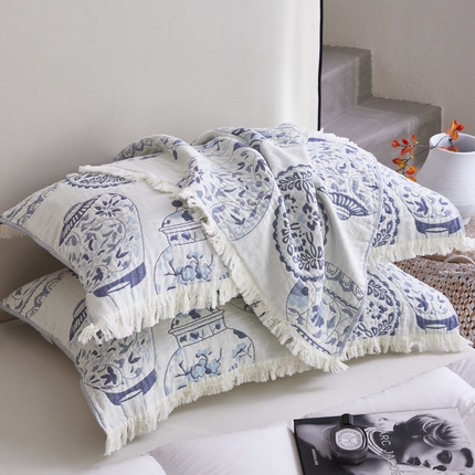 91家纺网 家纺一手货源 找家纺 （总）爱港家纺 2024新款流苏枕巾 高档纯棉枕巾 全棉防头油 保护枕芯 垫巾