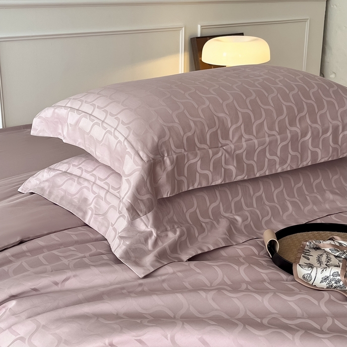 91家纺网 家纺一手货源 找家纺 舒慕 2025新款高端100支长绒棉全棉提花轻奢四件套 菲林客