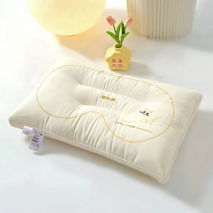 91家纺网 家纺一手货源 找家纺 （总）佳尚枕芯 2025新款秋冬暖绒护颈助眠绣花猫肚枕头枕芯