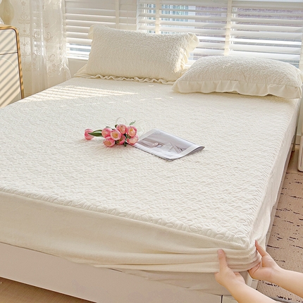 91家纺网 家纺一手货源 找家纺 （总）漫时光 2025新款230g纯色牛奶绒夹棉床笠